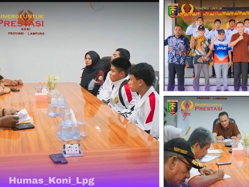 KONI Lampung Lepas Tiga Atlet Gulat Ikuti Kejuarnas Invitasi Usia 12 dan 15 Tahun di Jakarta