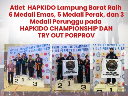 Atlet Hapkido Lampung Barat Raih 16 Medali pada Hapkido Championship dan Try Out Porprov 2026