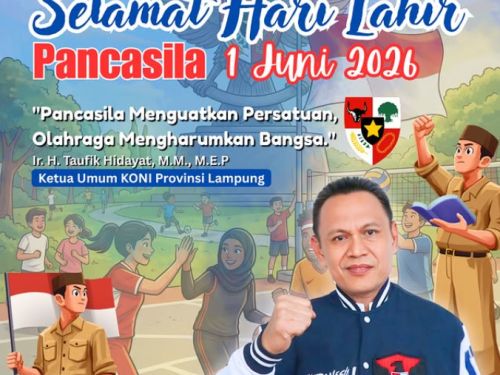 KONI Lampung Ucapkan Selamat Memperingati Hari Lahir Pancasila 1 Juni 2026